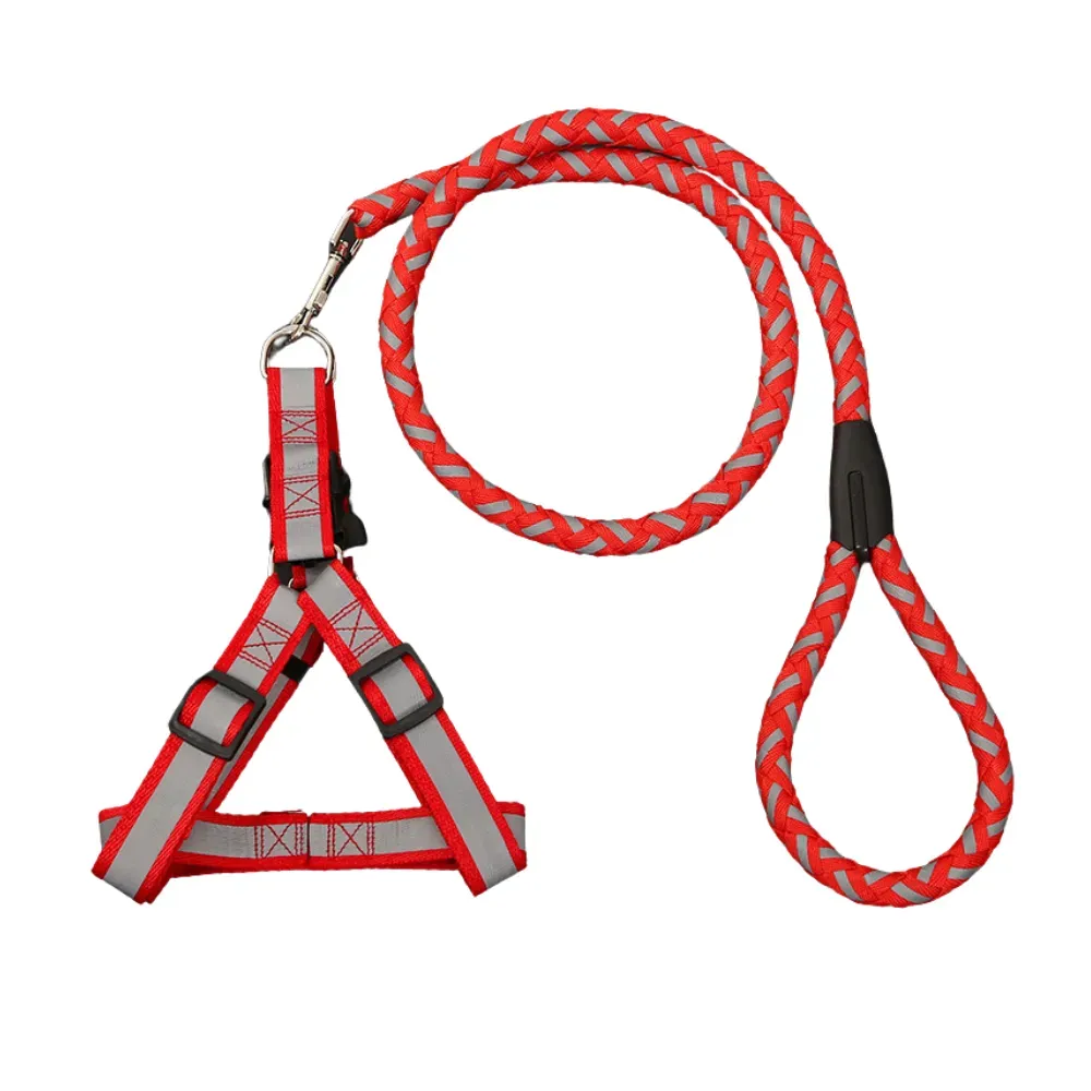 Reflective Braided Dog Leash with Harness