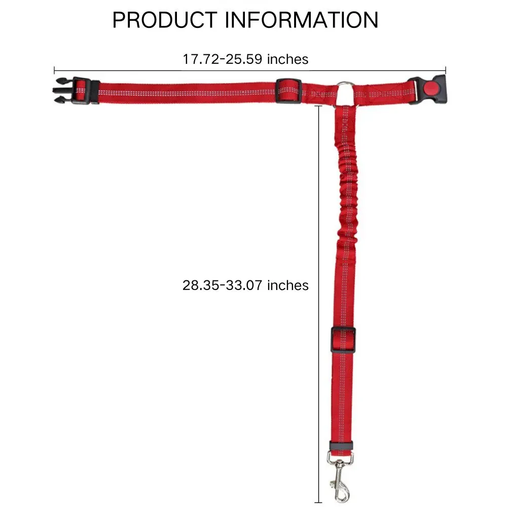 Best Car Safety Leash for Dogs with Elastic and Reflective Strap