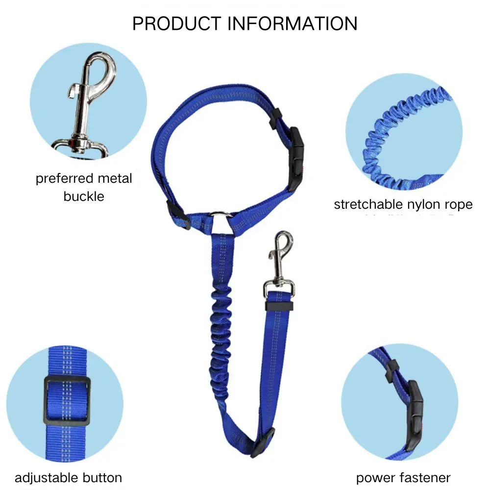 Adjustable Car Safety Leash for Dogs - Elastic and Safe