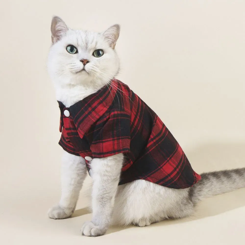 Cat Plaid Clothes Shirt