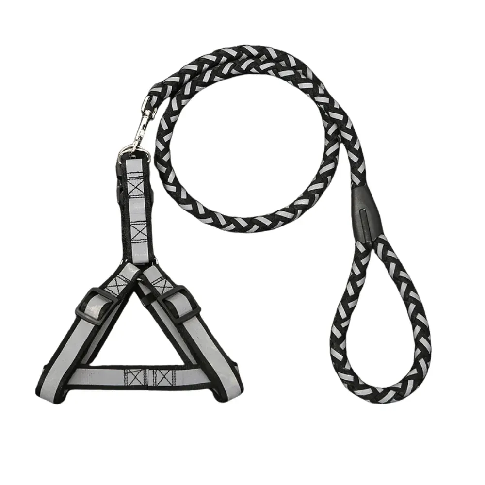 Reflective Braided Dog Leash with Harness