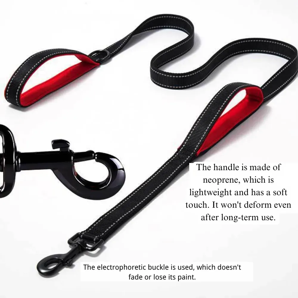 Premium Materials for Longevity: Made with high-quality reflective nylon and corrosion-resistant metal clips, this leash is built to last and withstand harsh weather conditions.