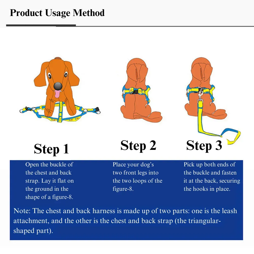 Reflective Braided Dog Leash with Harness
