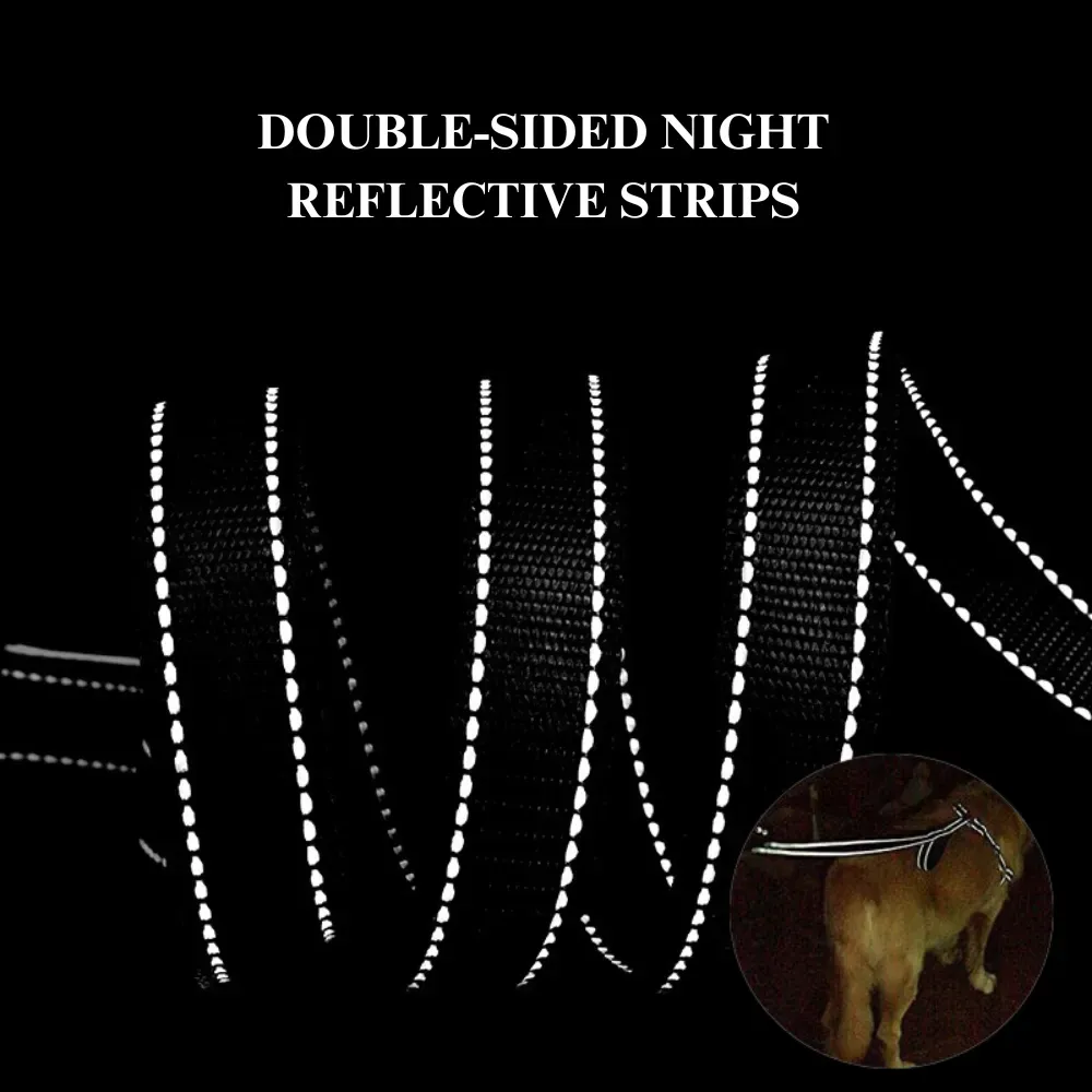 Enhanced Nighttime Visibility: Equipped with dual reflective stripes, this leash increases visibility during nighttime walks, making it safer for both pets and owners.