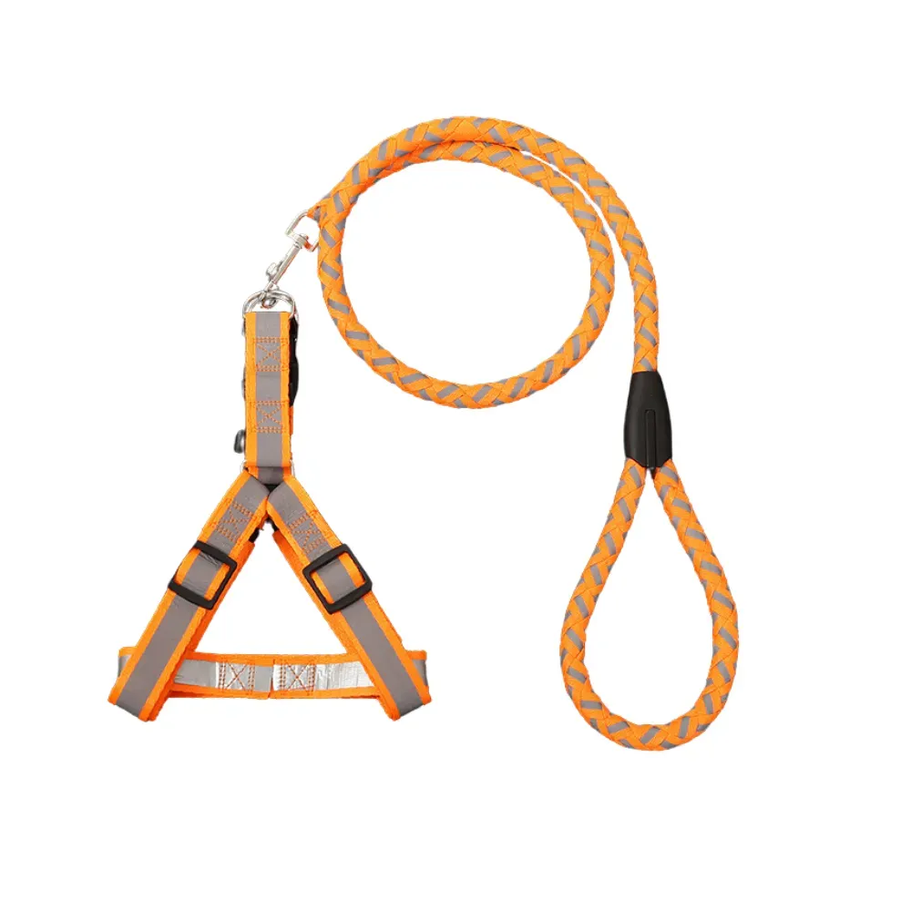 Reflective Braided Dog Leash with Harness
