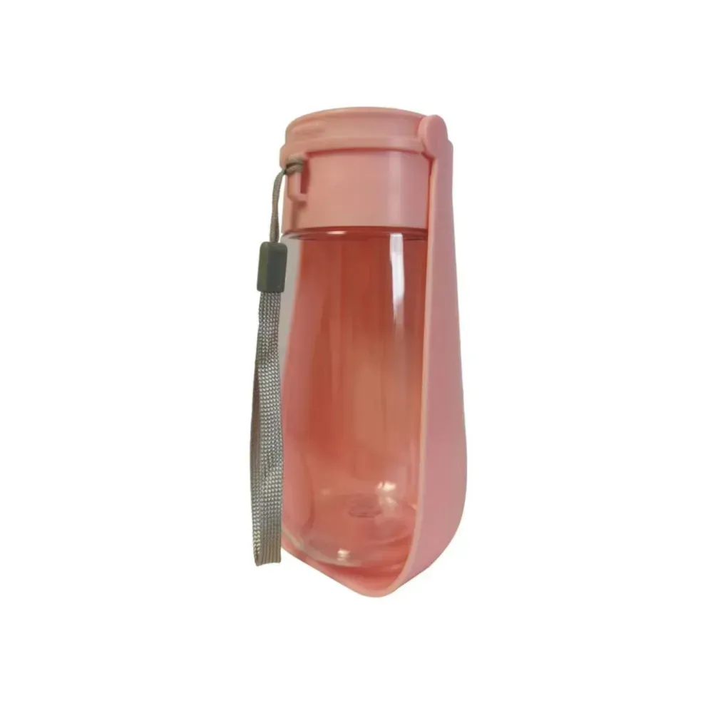 pink foldable dog water bottle