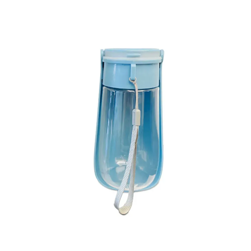 blue foldable dog water bottle
