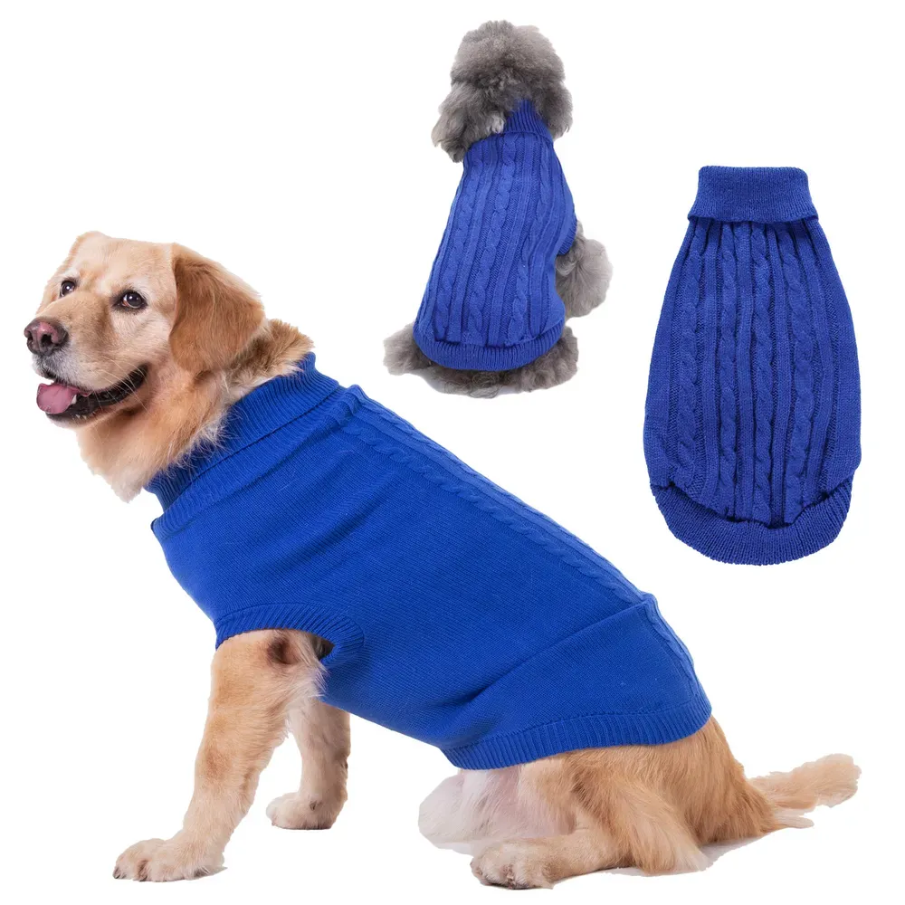 The cozy fabric and turtleneck design of this sweater make it ideal for keeping pets warm in the colder months, while the multi-color design adds a touch of elegance to their winter wardrobe.