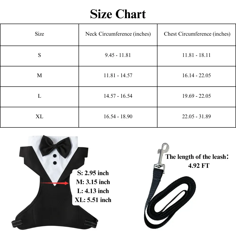 Featuring breathable inner lining, this harness keeps pets cool and comfortable during long outdoor walks or formal occasions, preventing discomfort from heat.