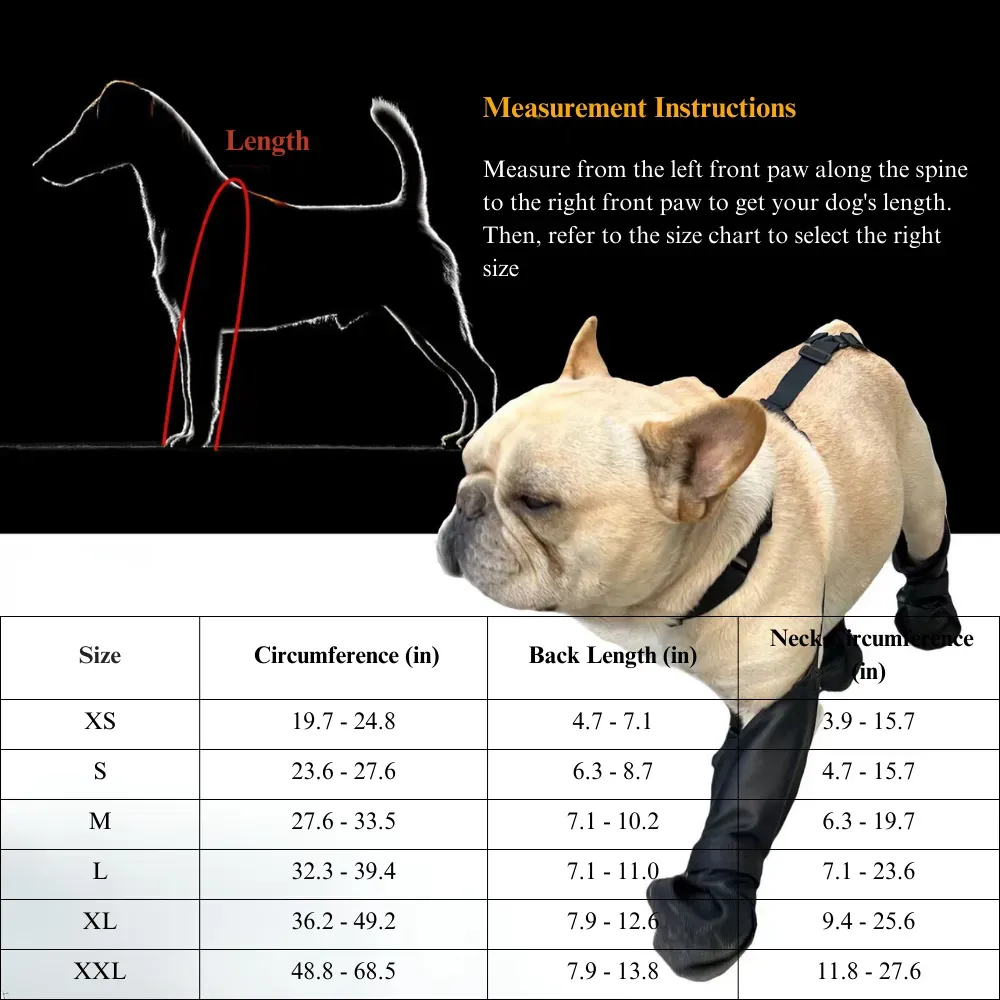 Designed with a waterproof outer layer and anti-slip rubber sole, these dog boots ensure durability and protection for paws in all weather conditions. Perfect for all-season use.