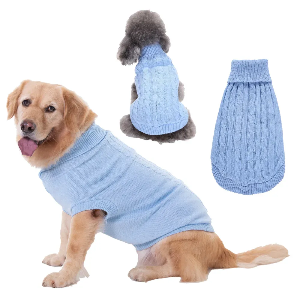 The cozy fabric and turtleneck design of this sweater make it ideal for keeping pets warm in the colder months, while the multi-color design adds a touch of elegance to their winter wardrobe.