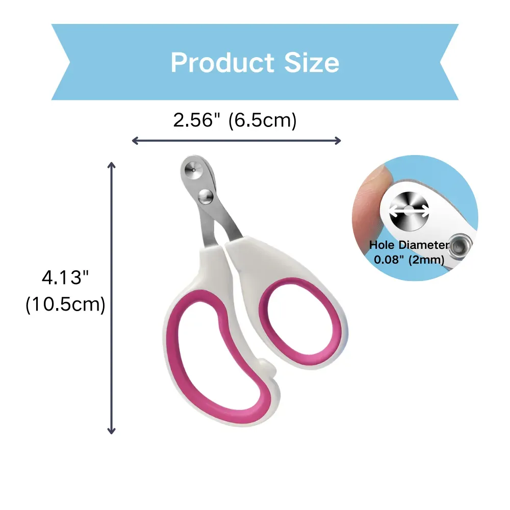 Round Cut Pet Nail Clipper Ergonomic Design Size Round Hole Ergonimic Design Cat Nail Clipper