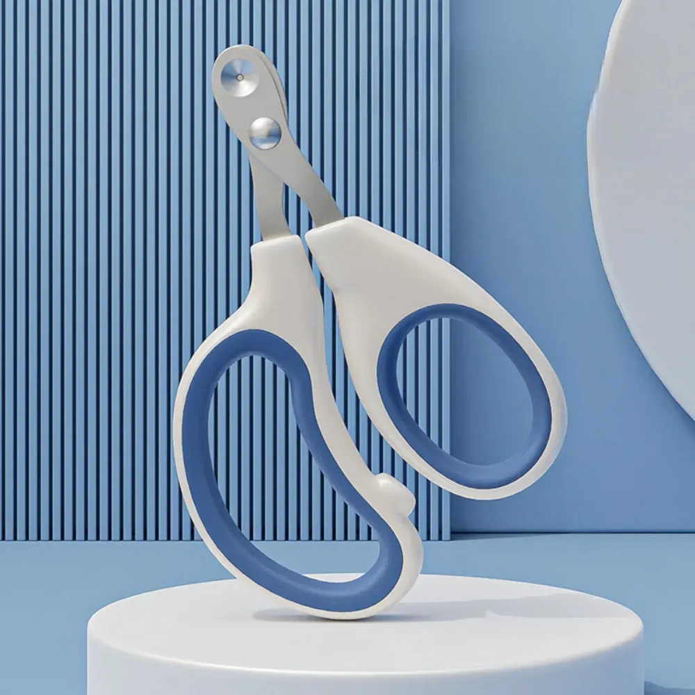 Round Cut Pet Nail Clipper Ergonomic Design Blue Round Hole Ergonimic Design Cat Nail Clipper