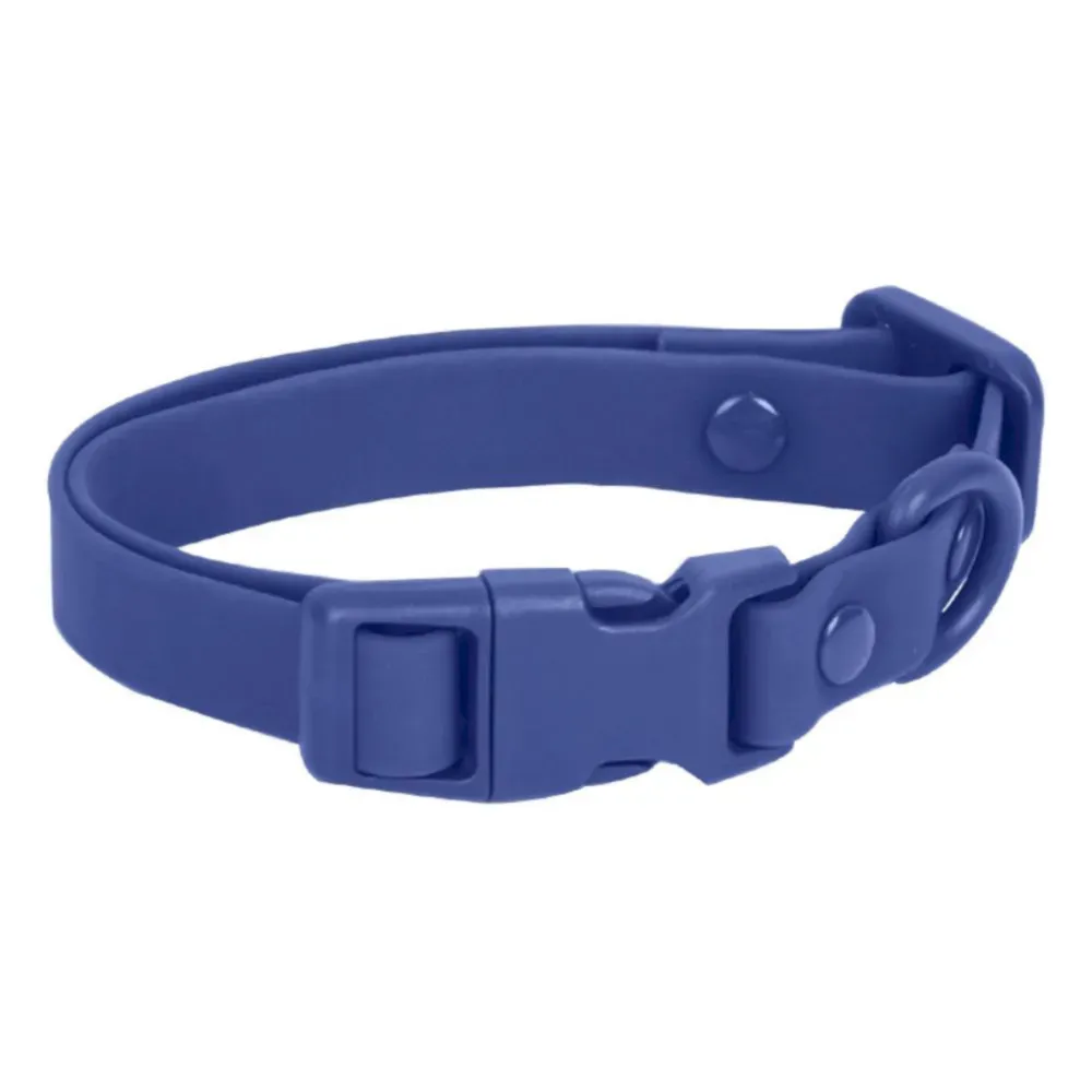 dark blue pvc dog collar