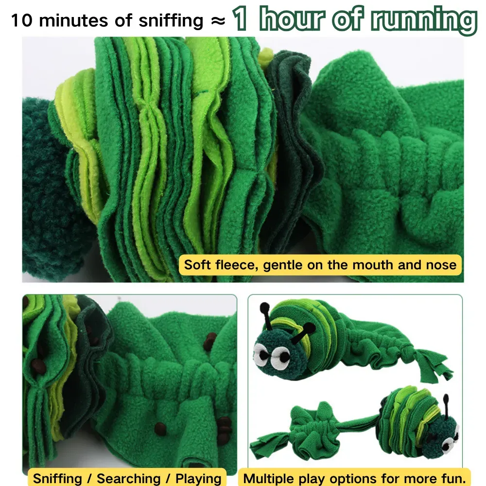 Caterpillar Sniffing and Teething Dog Chew Toy