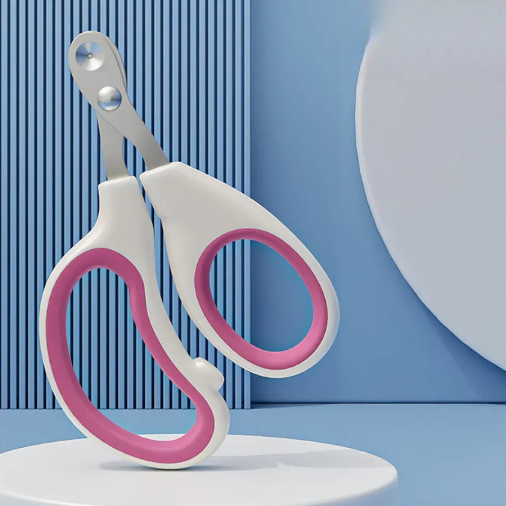 Round Cut Pet Nail Clipper Ergonomic Design Pink Round Hole Ergonimic Design Cat Nail Clipper
