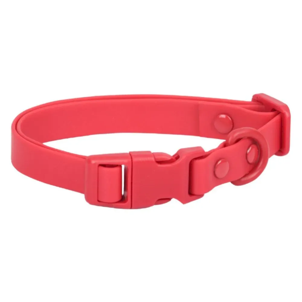 red pvc dog collar