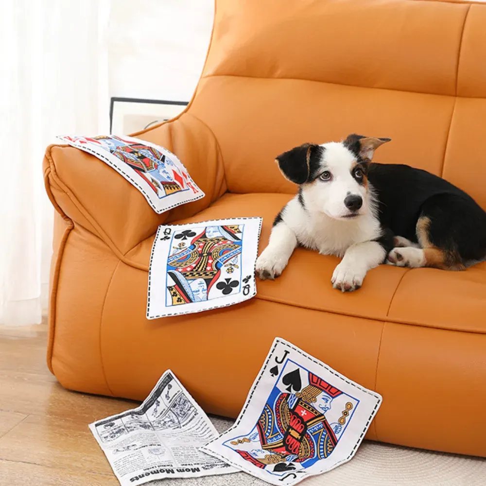 This innovative chew toy, designed like newspaper and playing cards, is a fun and durable addition to any pet shop's toy collection, perfect for engaging dogs.