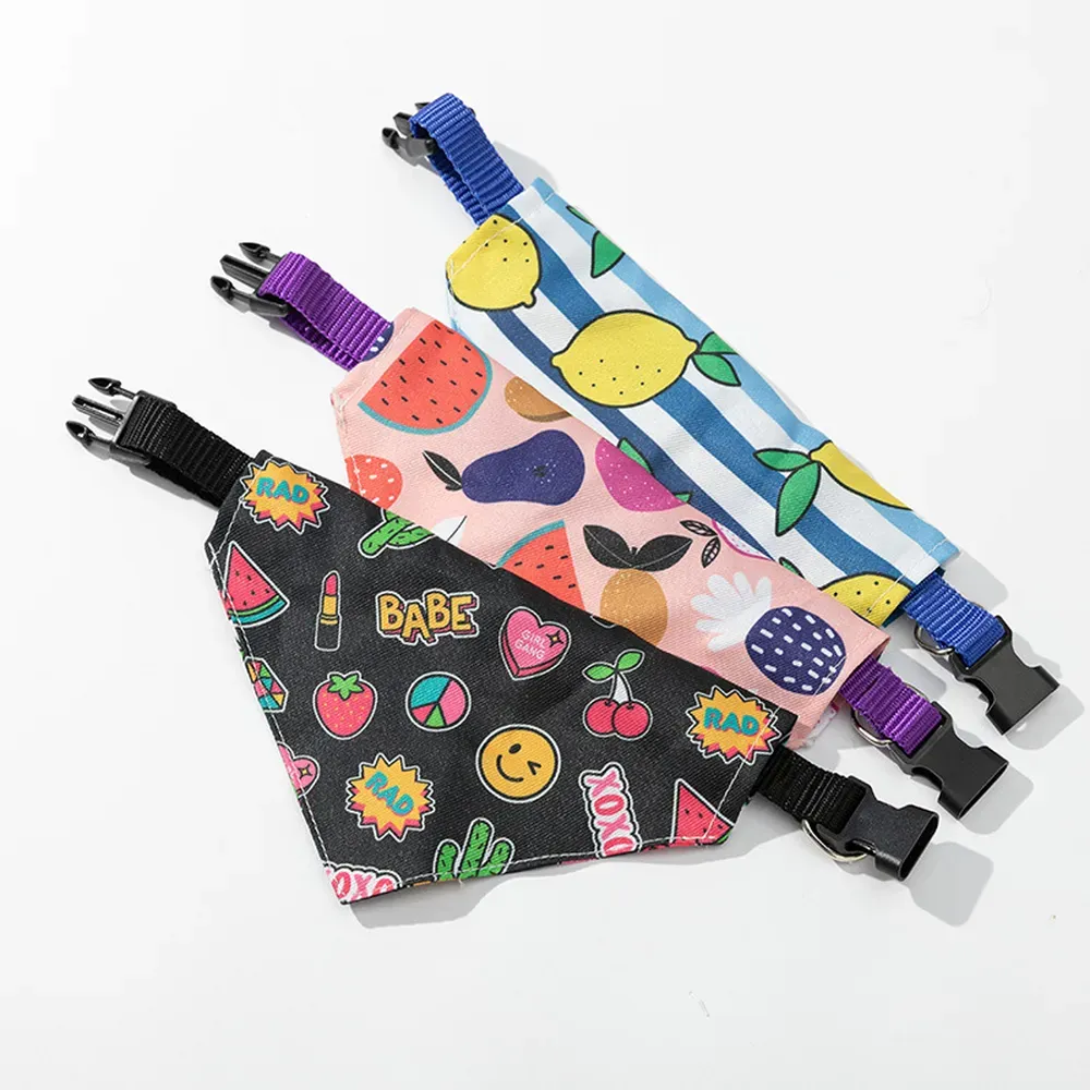 dog bandana (1) Ideal for pets who love fashion, this bandana features a secure buckle and iron ring, providing both a comfortable fit and the convenience of leash attachment.