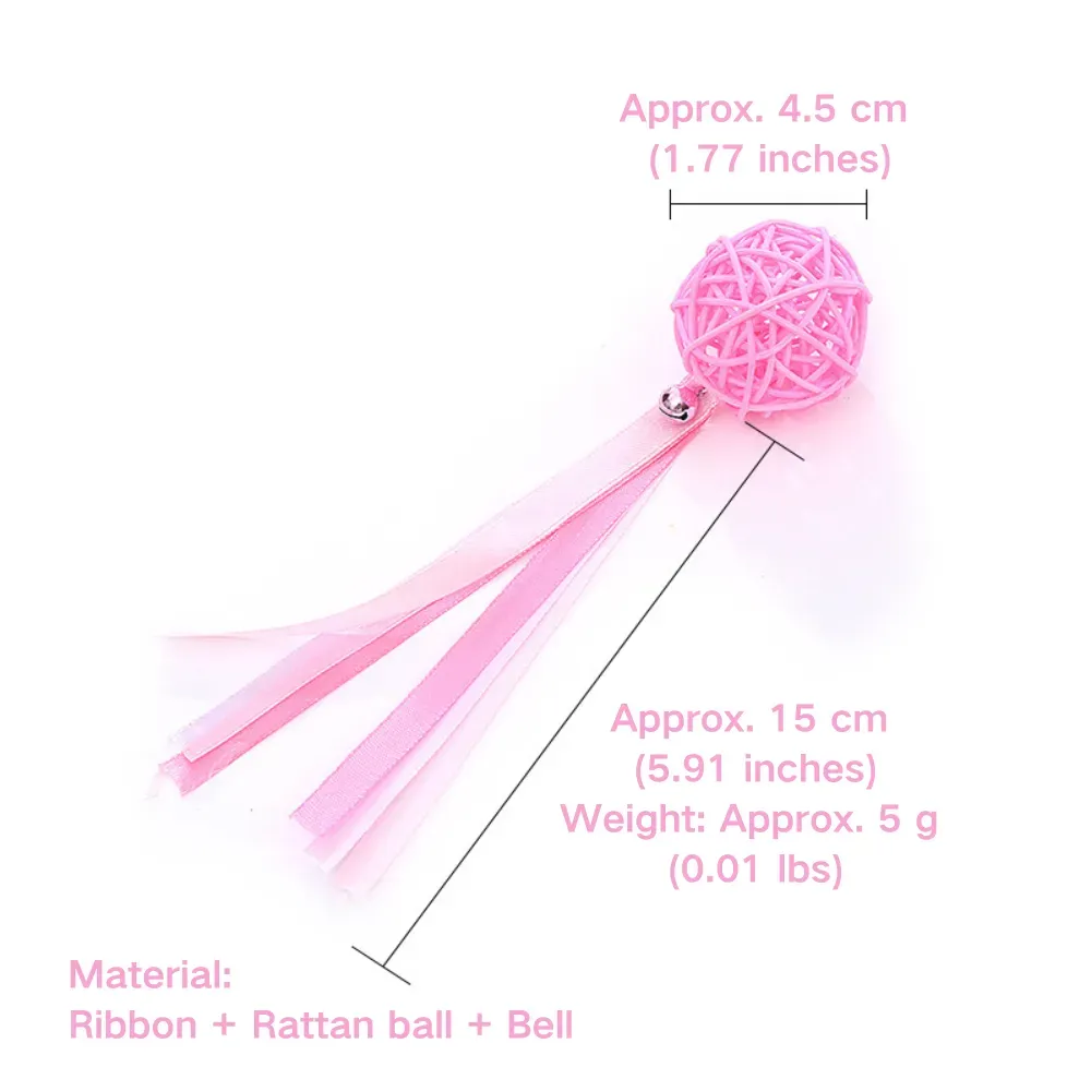 This toy helps alleviate boredom by providing cats with something to chase, pounce on, and bat at. Its bell and ribbons make it a must-have for cats in need of active and mentally stimulating play.