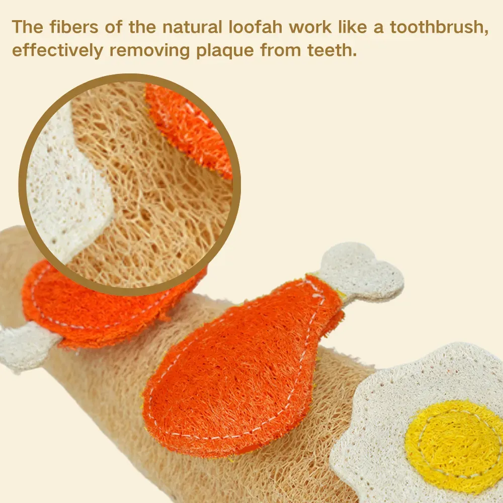 Ideal for pet stores, this durable and safe cat toy is designed to help clean teeth and provide entertainment. The loofah fibers naturally remove plaque, making it a great addition to any pet's dental routine.