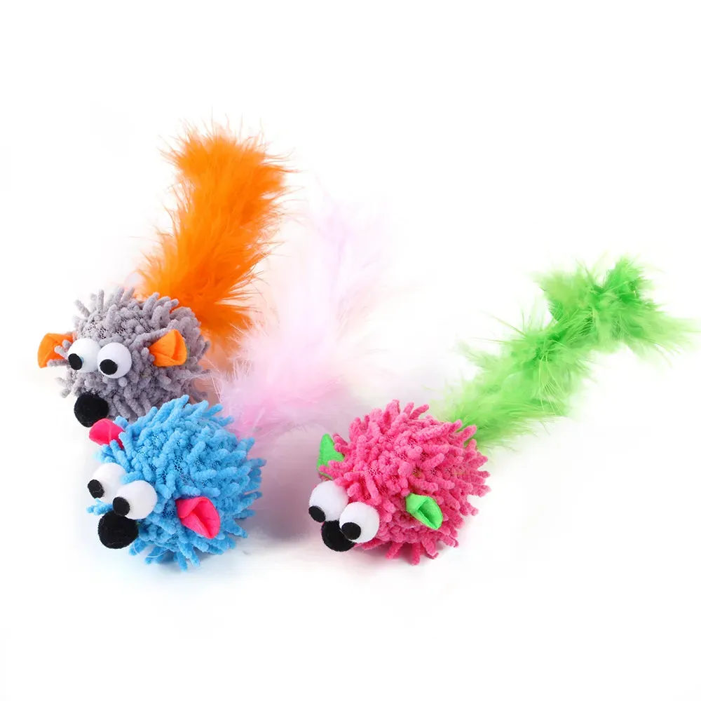 Pet feather cat toy