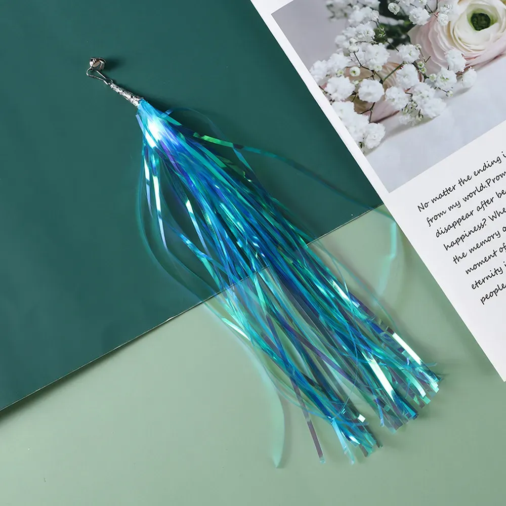 An interactive cat teaser stick replacement head with crinkle paper, a premium bell, and colorful tassels, designed to engage and entertain cats during playtime.
