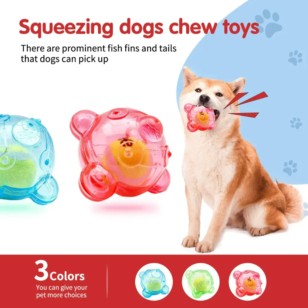 Large Dog Interactive Squeaky Toy with Tennis Ball
