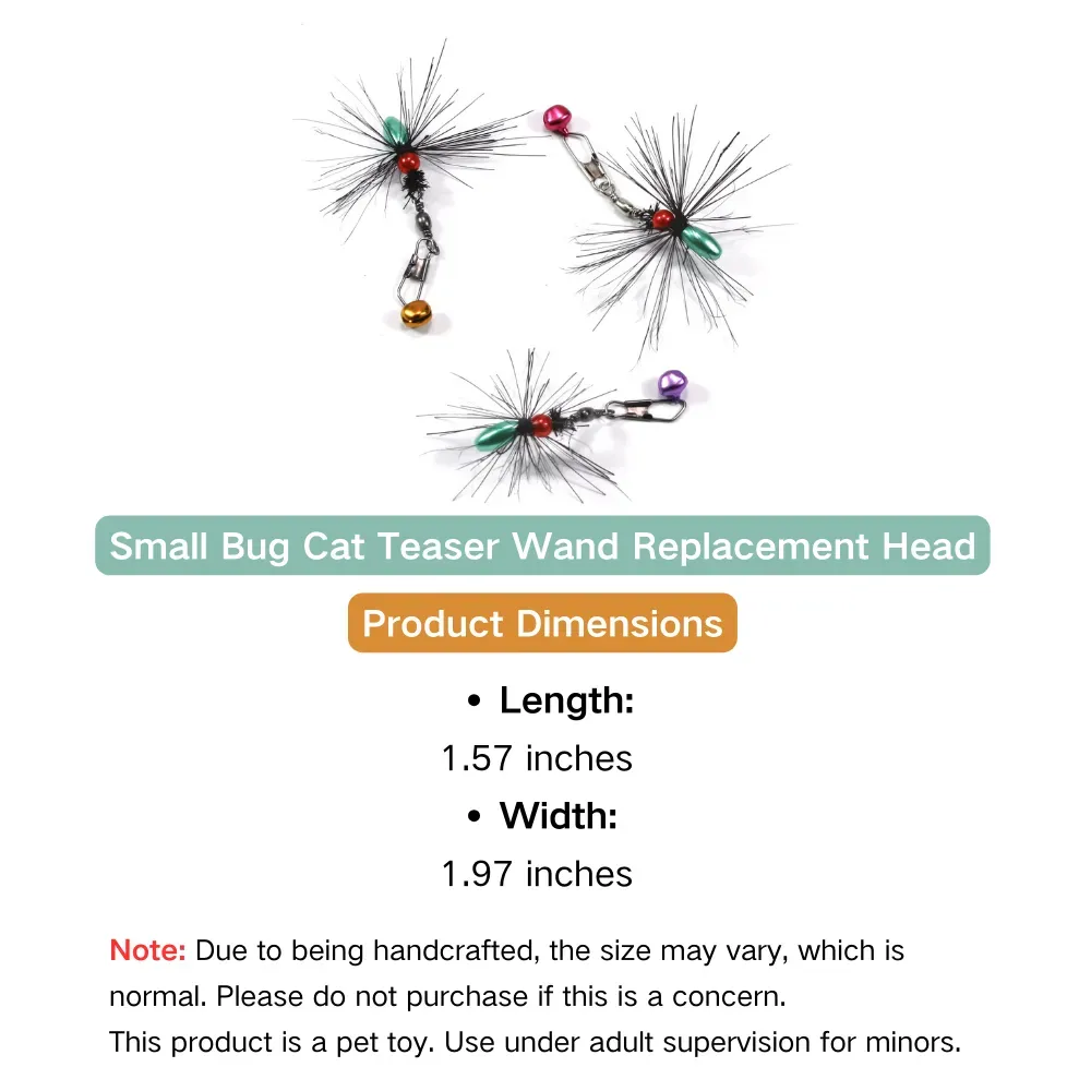 This realistic insect toy replacement head is perfect for cats that love to scratch, bite, and hunt, providing endless entertainment.