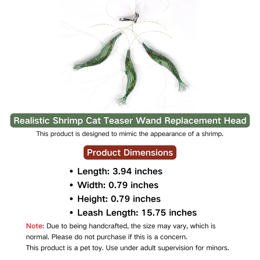 The realistic design of this shrimp toy includes long antennae and shiny legs, making it a perfect choice for stimulating your cat’s playtime.