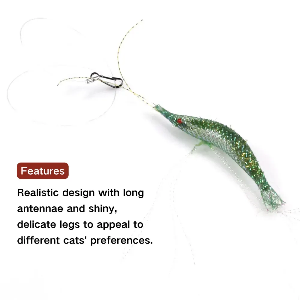 Designed to mimic a shrimp, this replacement toy head is compatible with most cat wand toys, providing hours of interactive fun for your cat.
