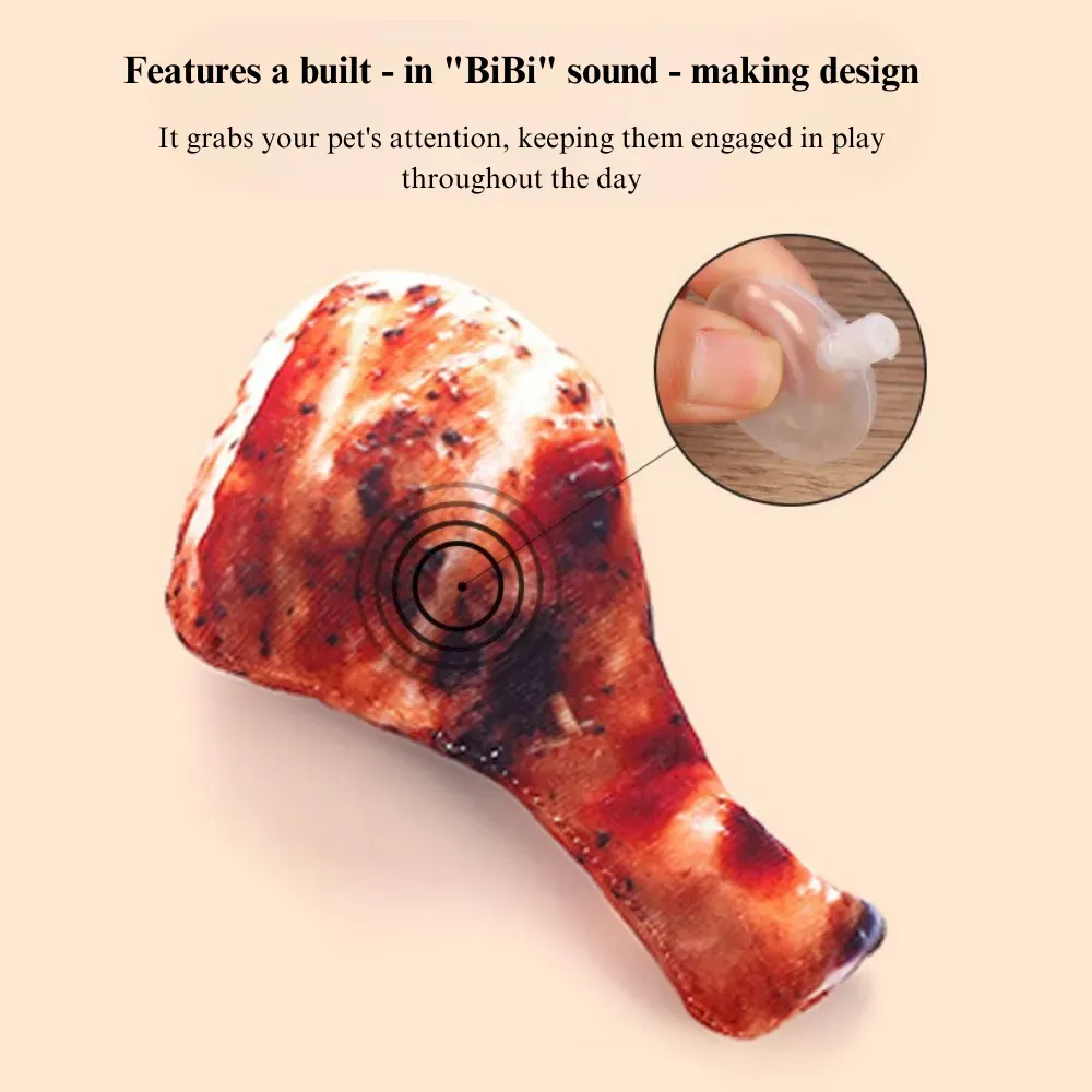 Factory - Made Plush Chicken Drumstick Sound Toy for Dogs Direct from Factory: Dog's Plush Chicken Drumstick Toy with Sound