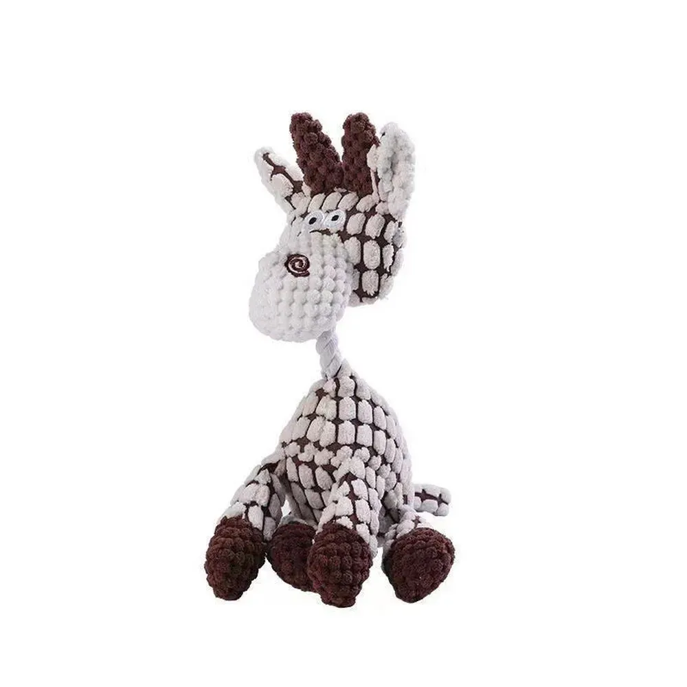 Interactive donkey chew toy with built-in sound, soft fabric for dental care, and detailed embroidery, offering an entertaining and safe chewing experience for pets.