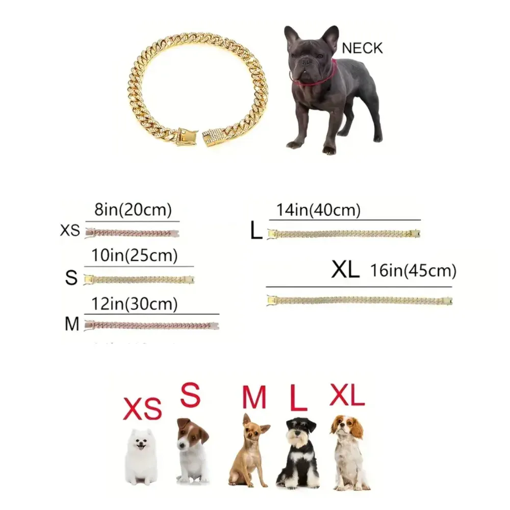Rhinestone Metal Necklace for Dogs and Cats