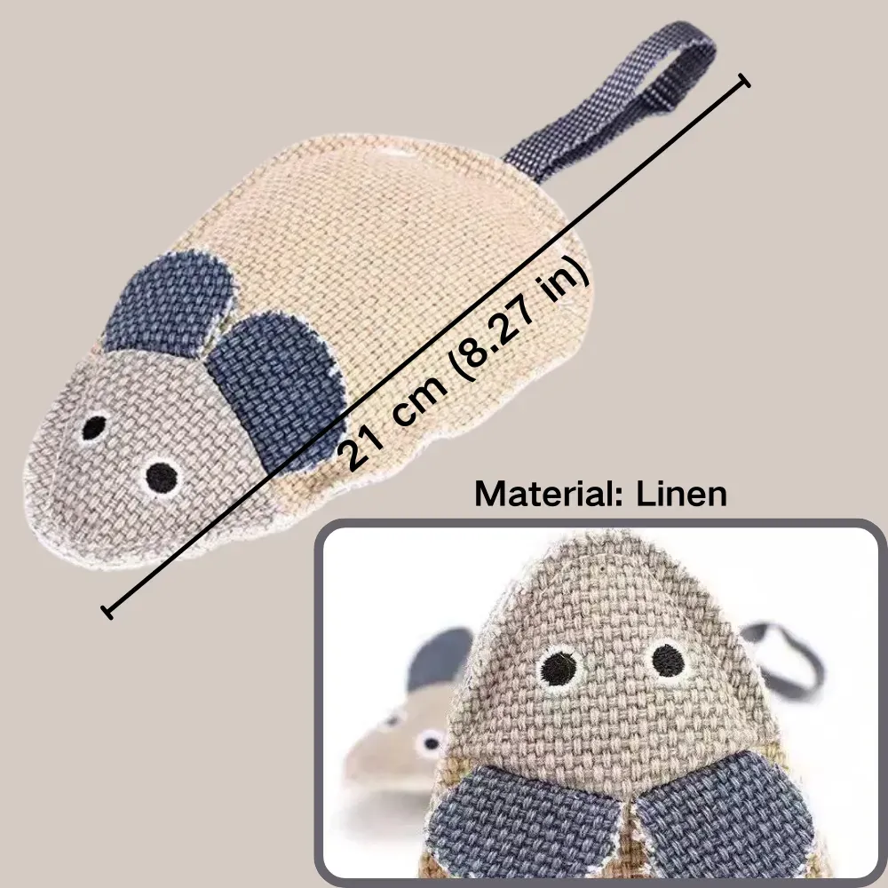 dog chew toy (1) Made from durable linen fabric, this chew toy withstands heavy chewing, making it ideal for customers looking for a long-lasting, bite-resistant toy for their pets.