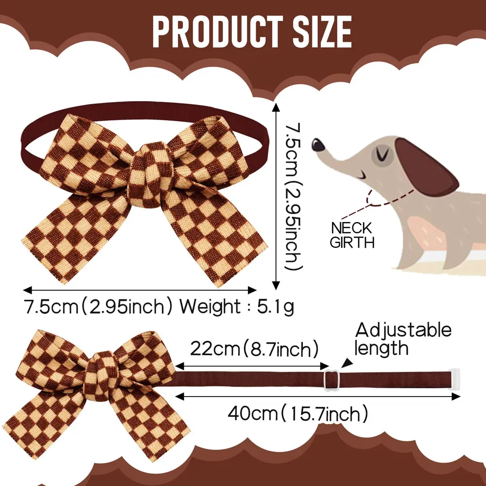 Made with an adjustable strap, this bow tie provides a secure and comfortable fit for pets of various sizes, making it a versatile product for retailers catering to different breeds and pet sizes.