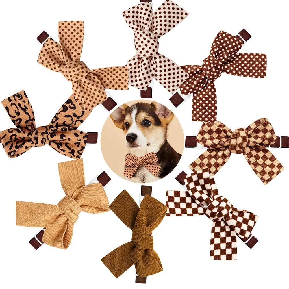 The autumn melange pet bow tie combines a stylish color palette with a classic design, making it a must-have accessory for pet retailers offering fashionable options for dogs and cats.