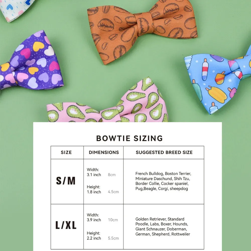 pet bow tie (2) Featuring bright, playful prints, this bow tie adds a fun and vibrant touch to pets' summer wardrobes, appealing to retailers offering seasonal and cheerful accessories for pets.