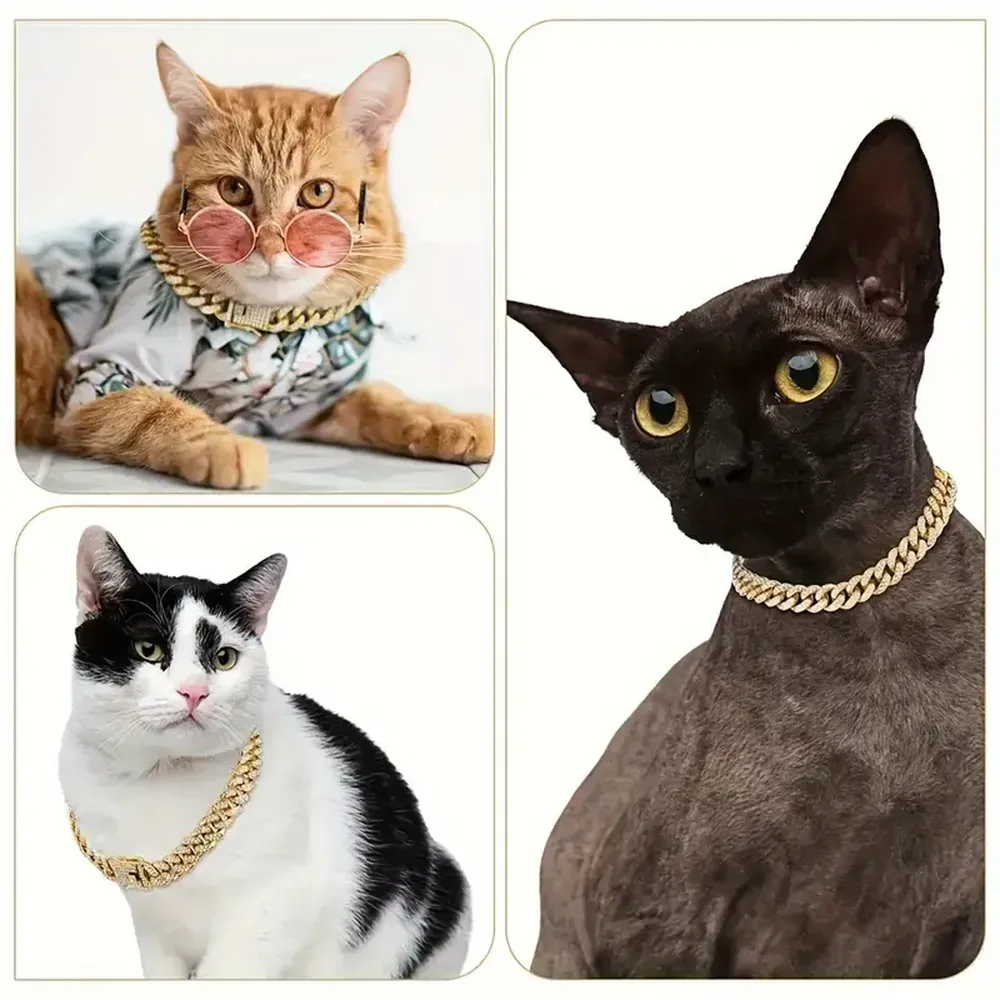 Rhinestone Metal Necklace for Dogs and Cats