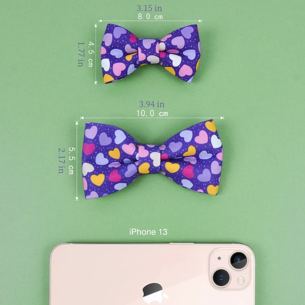 pet bow tie (1) The adjustable strap ensures a comfortable and secure fit for small to medium-sized dogs and cats, making it a great option for pet businesses that cater to a wide range of pet sizes.