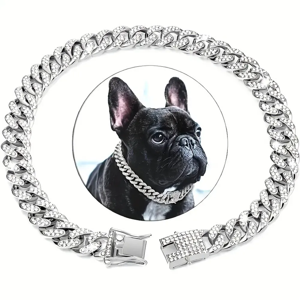 Rhinestone Metal Necklace for Dogs and Cats