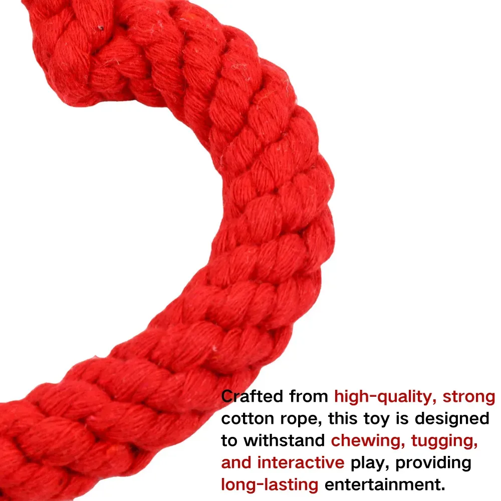 Keep your dog entertained and healthy with this non-toxic, heart-shaped cotton rope toy that’s perfect for Valentine’s Day.
