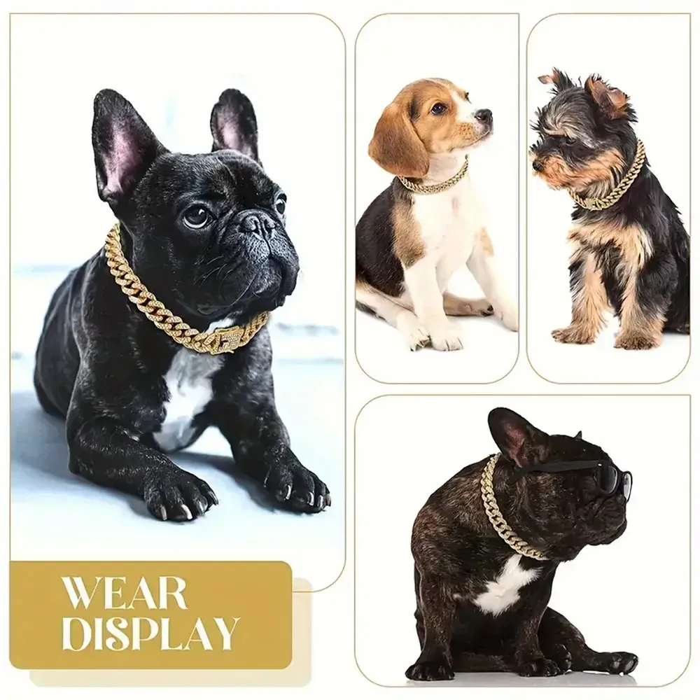 Rhinestone Metal Necklace for Dogs and Cats