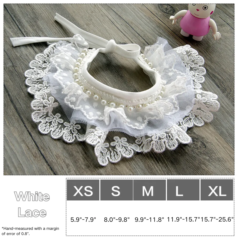 Firework Pattern White Lace Pet Collar