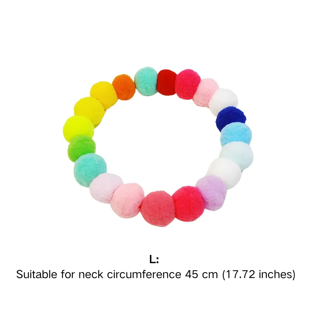 Ideal for Everyday Wear or Special Occasions: Whether for everyday use or special events, this colorful pom-pom collar adds charm and personality to pets. 