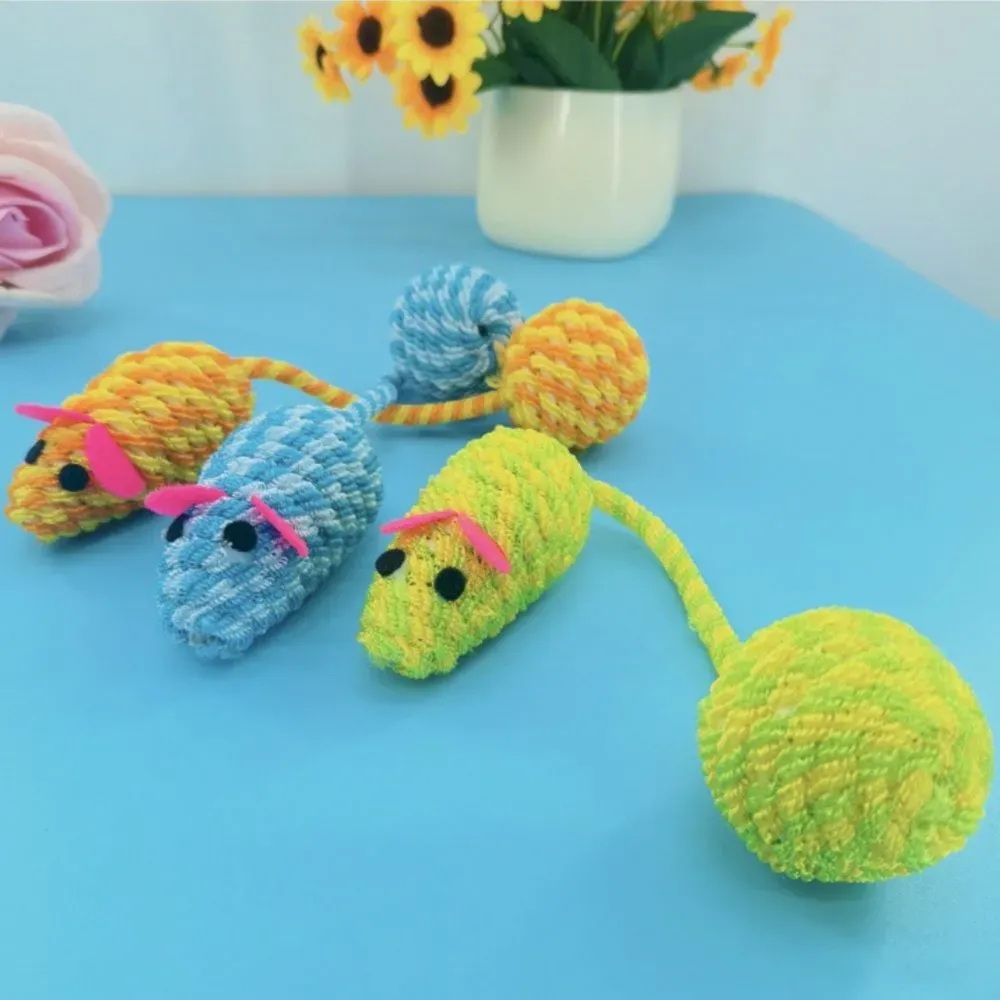 pet Colorful Woven Mouse Tail Ball