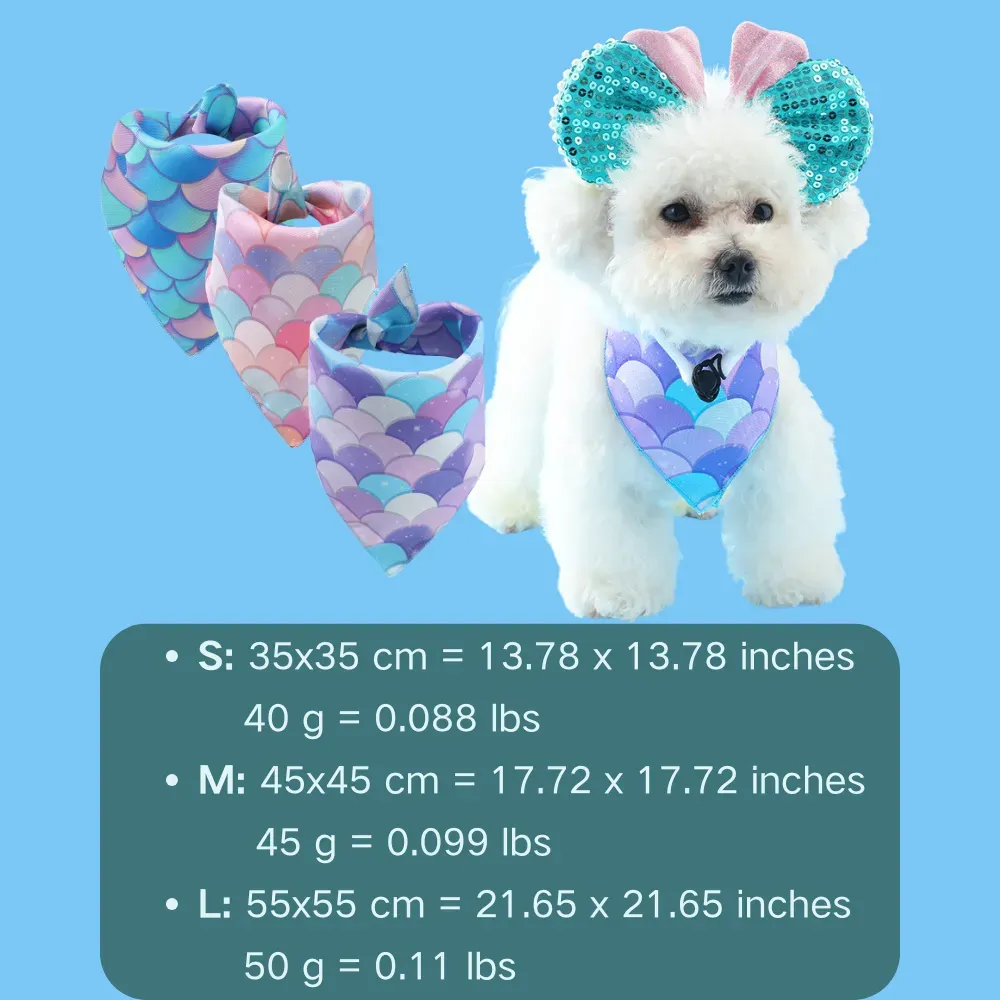 Triangle Scarf for Dogs (2) Made from soft, breathable fabric, this dog bandana ensures comfort and style for pets during hot weather, keeping them cool and happy.