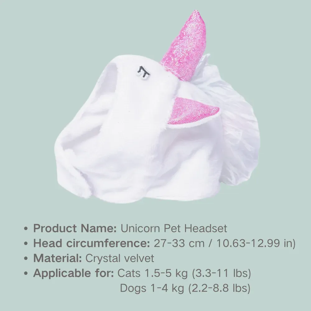 Unicorn hat for cats (3) Universal fit with an adjustable strap ensures this headpiece can comfortably fit a wide range of small to medium-sized pets, making it a versatile costume accessory.