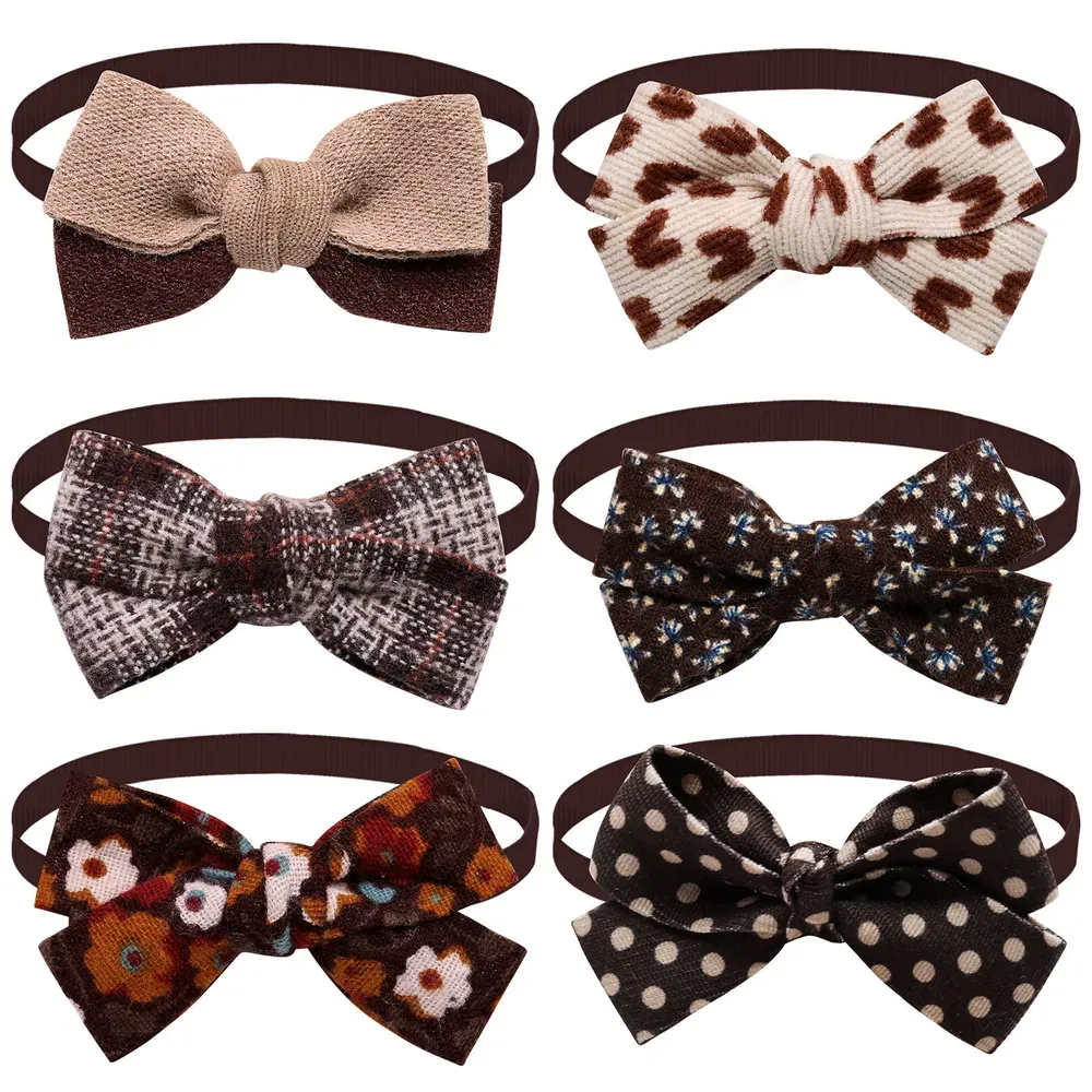 This autumn Melard color series pet bow tie brings stylish, warm hues to pets' wardrobes, ideal for the fall and winter seasons.