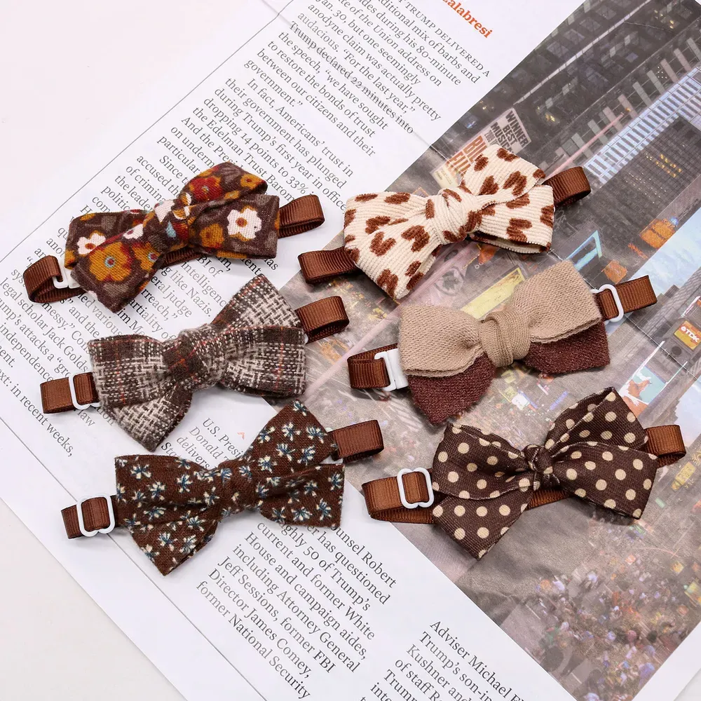 Made from high-quality, soft fabric, this bow tie is durable and comfortable, ensuring long-lasting wear without irritating pets' skin.